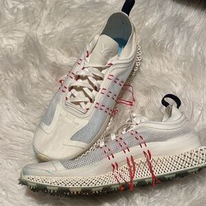 Y-3
Adidas 4D Runner Sneakers White Red Stitch Yohji Yamamoto Men’s 10.5